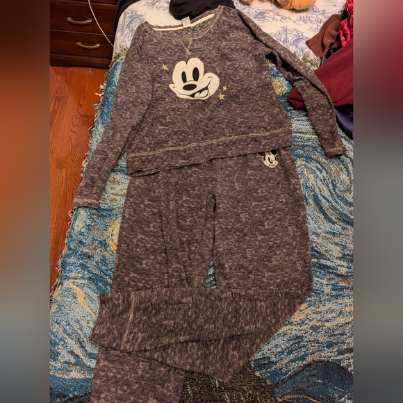 Gray Mickey Mouse Pajama Set - Picture 1 of 9